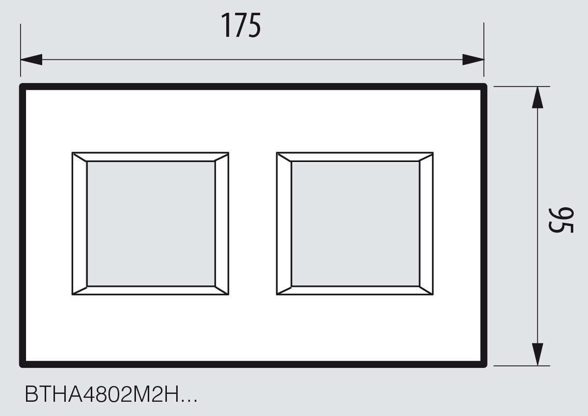 Bticino - AXOLUTE - AFDEKPL HORIZONTAAL CHROOM 2X2 MODULES - HA4802M2HCR