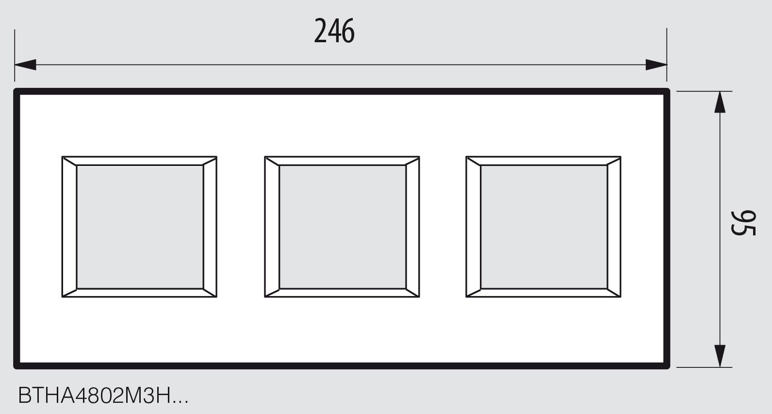 Bticino - AXOLUTE - AFDEKPL HORIZONTAAL GLASVERZILVERD 2 MODULES - HA4802M3HVSA