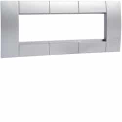 Hager - Drievoudige apparatuurhouder 45 mm, breedte 80 mm, gelakt aluminium - GT453ALU