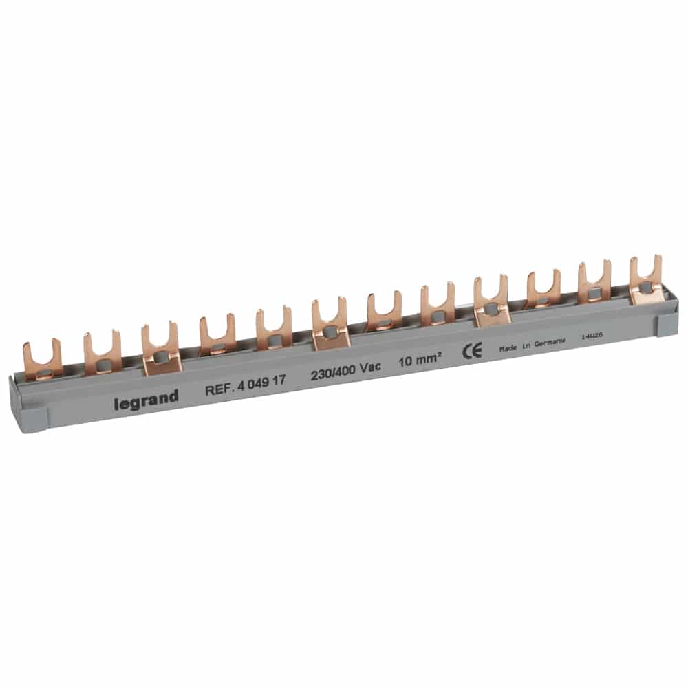 Legrand - Aansluitsrail met vorken 3p 12 modules - 10mm² - 404917