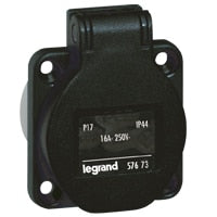 Legrand - Contactd.huish.inpl. P17 zwart 250V-16A-2P+A-kl.hartafst. - 057673