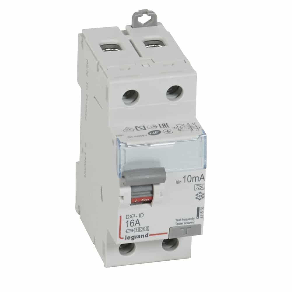 Legrand - Diff schak DX³ 2P 10mA 16A Type A - 2 modules - 411550