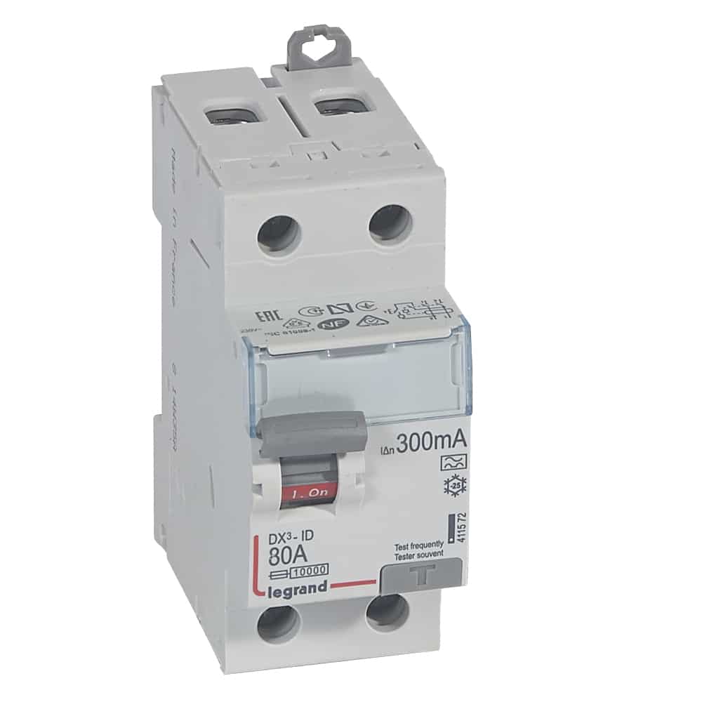 Legrand - Diff schak DX³ 2P 300mA 80A Type A - 2 modules - 411572