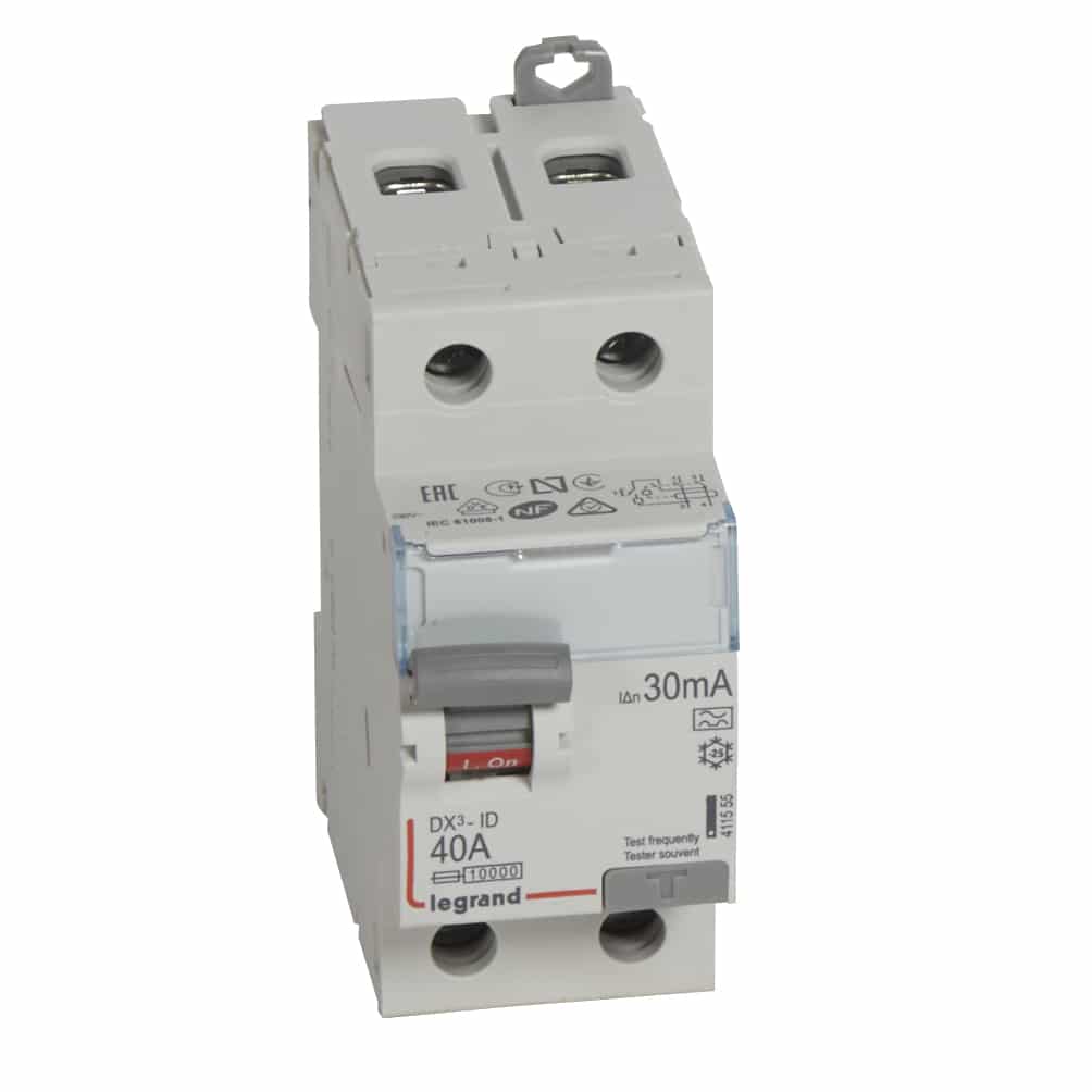 Legrand - Diff schak DX³ 2P 30mA 40A Type A - 2 modules - 411555