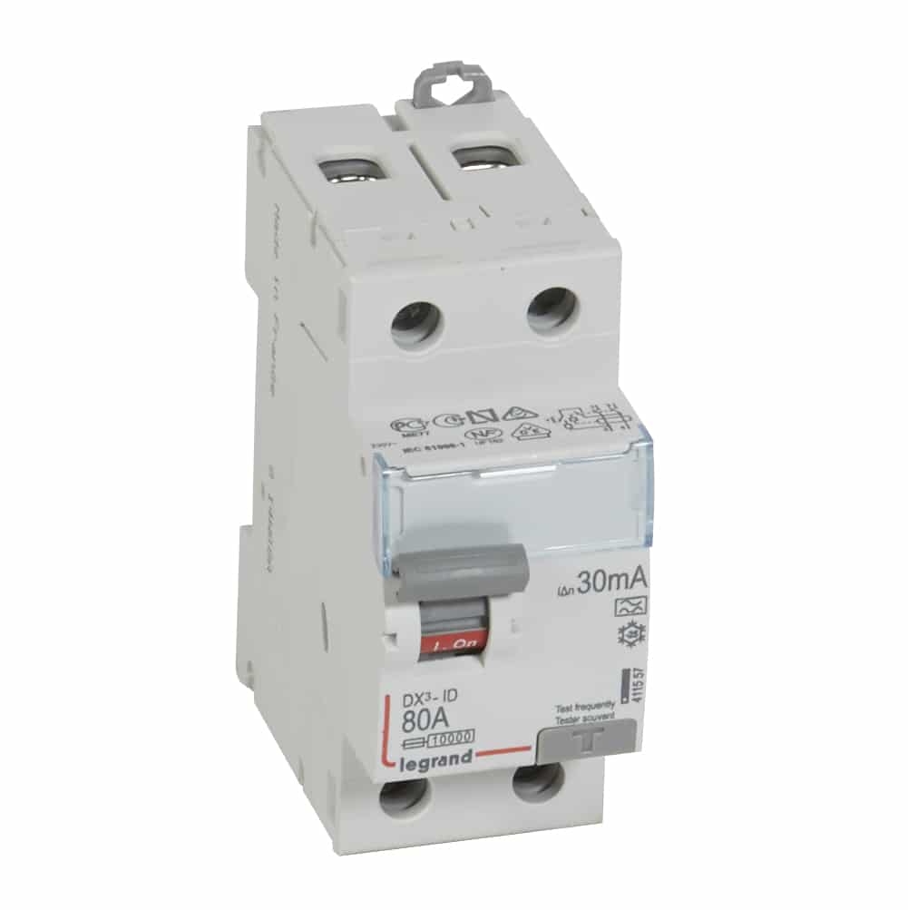 Legrand - Diff schak DX³ 2P 30mA 80A Type A - 2 modules - 411557