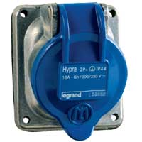 Legrand - H-inb.cont.doos 200V-16A-2P+A Hypra - IP 44 - metaal - 052032