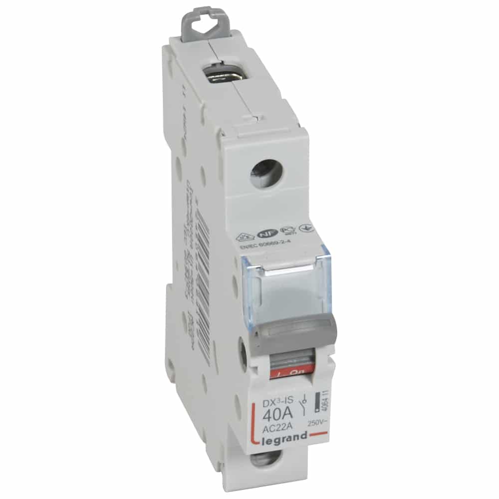 Legrand - Lastschakelaar DX³ 1P 40A 1 module - 406411