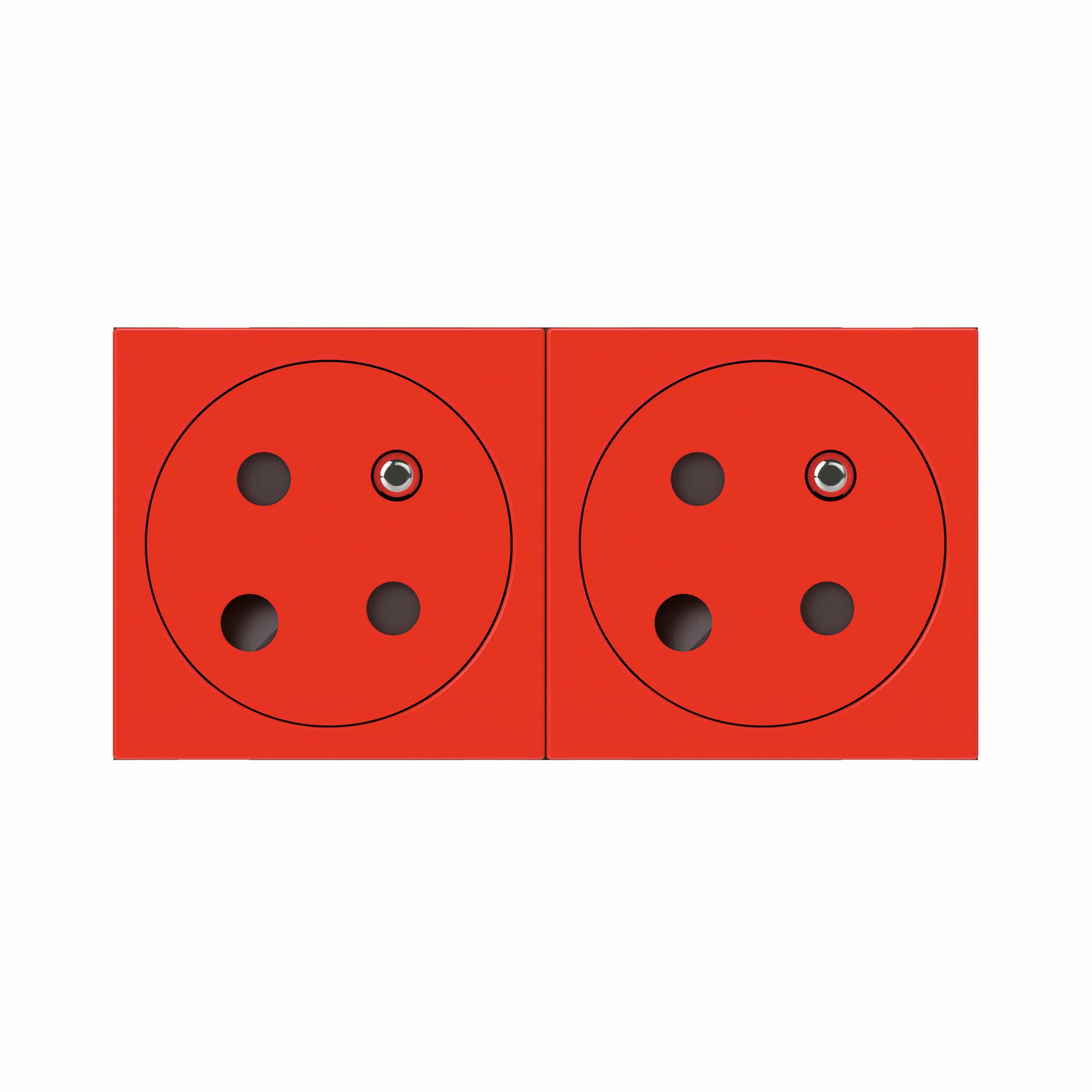 Legrand - Mos.Link Stopcontact 2x2P+A vl.pol. 45°-4 mod rood - 077152L