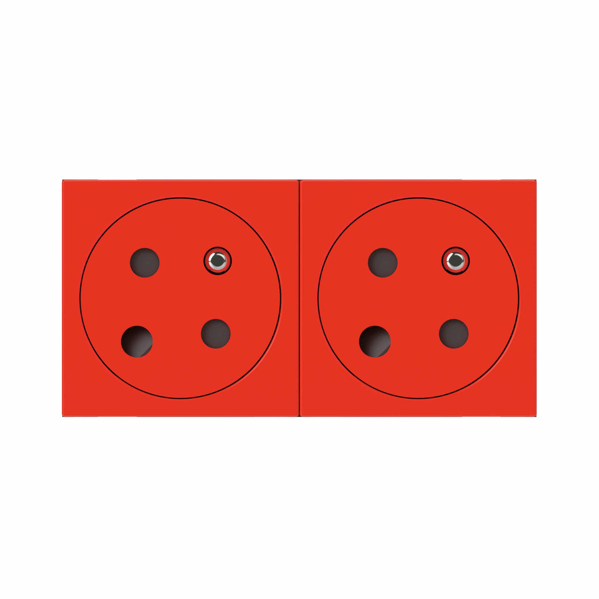 Legrand - Mos.Link Stopcontact 2x2P+A vl.pol. 45°-4 mod rood - 077152L