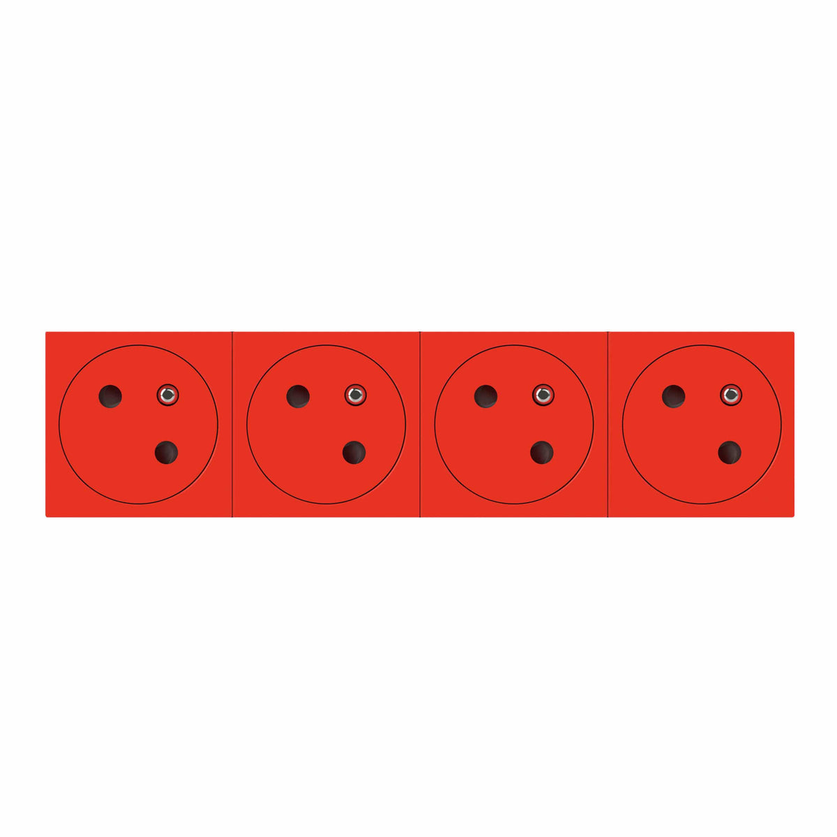 Legrand - Mos.Link Stopcontact 4x2P+A vlak 45°-8 mod rood - 077174L