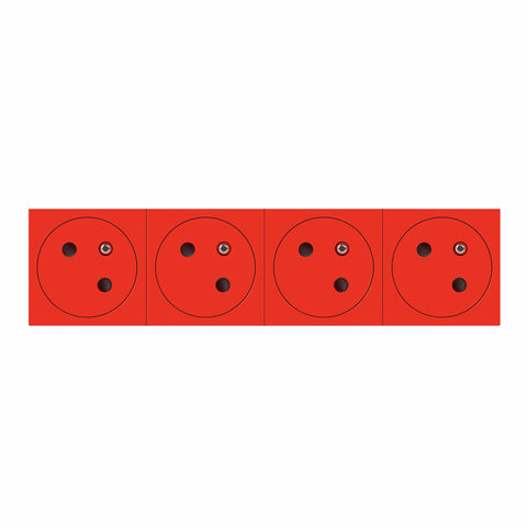 Legrand - Mos.Link Stopcontact 4x2P+A vlak 45°-8 mod rood - 077174L