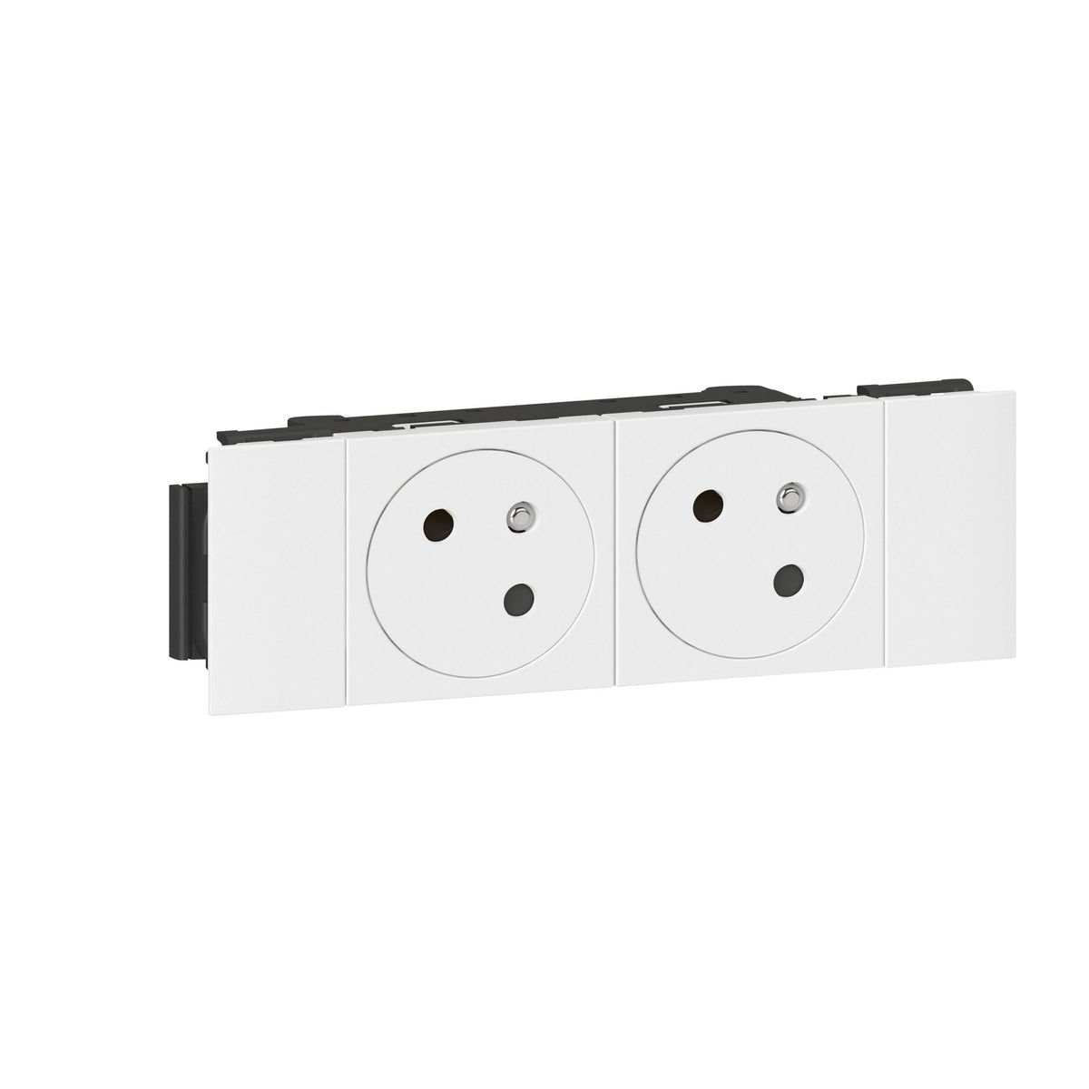 Legrand - Mosaic Link Stopcontact 2x2P+A - vlak - soluclip 4 modules wit - 077102L