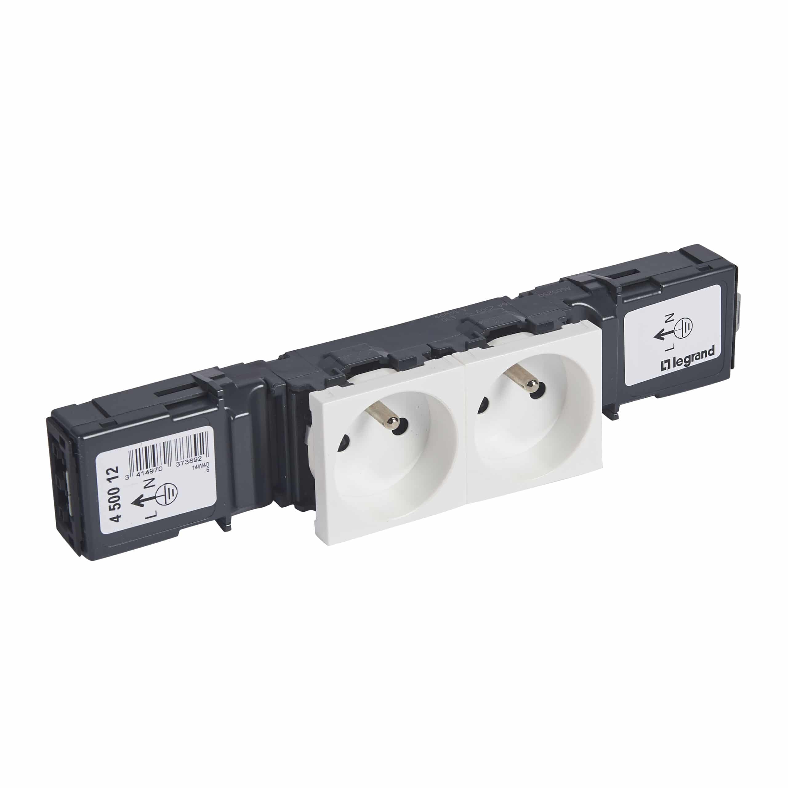 Legrand - Mosaic Stopcontact 2x2P+A klik-in 3P WINSTA - GWO - wit - 450012