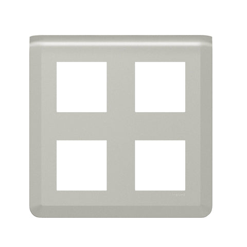 Legrand - Mosaic afdekpl. 2x2x2 mod alu horizontaal - 079338L