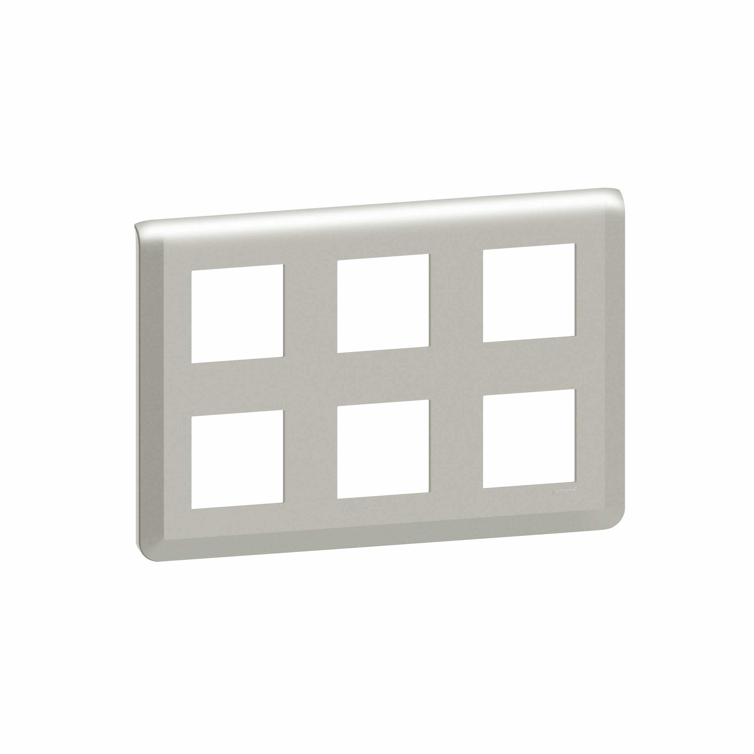 Legrand - Mosaic afdekpl. 2x3x2 mod alu horizontaal - 079332L