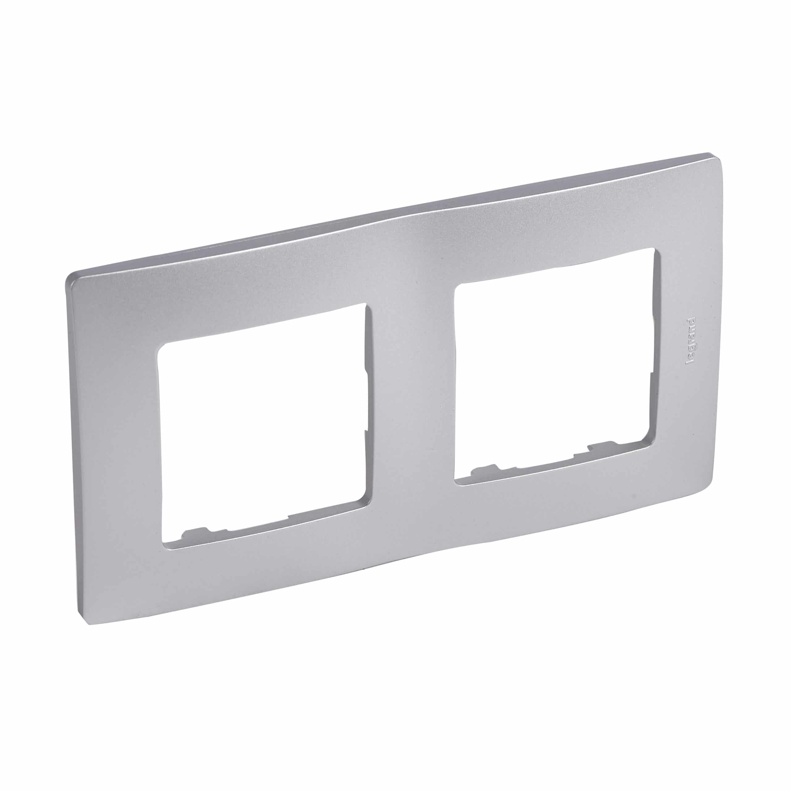 Legrand - Niloé DIY afdekpl. 2 mechan. hartafst. 71mm aluminium - 397042