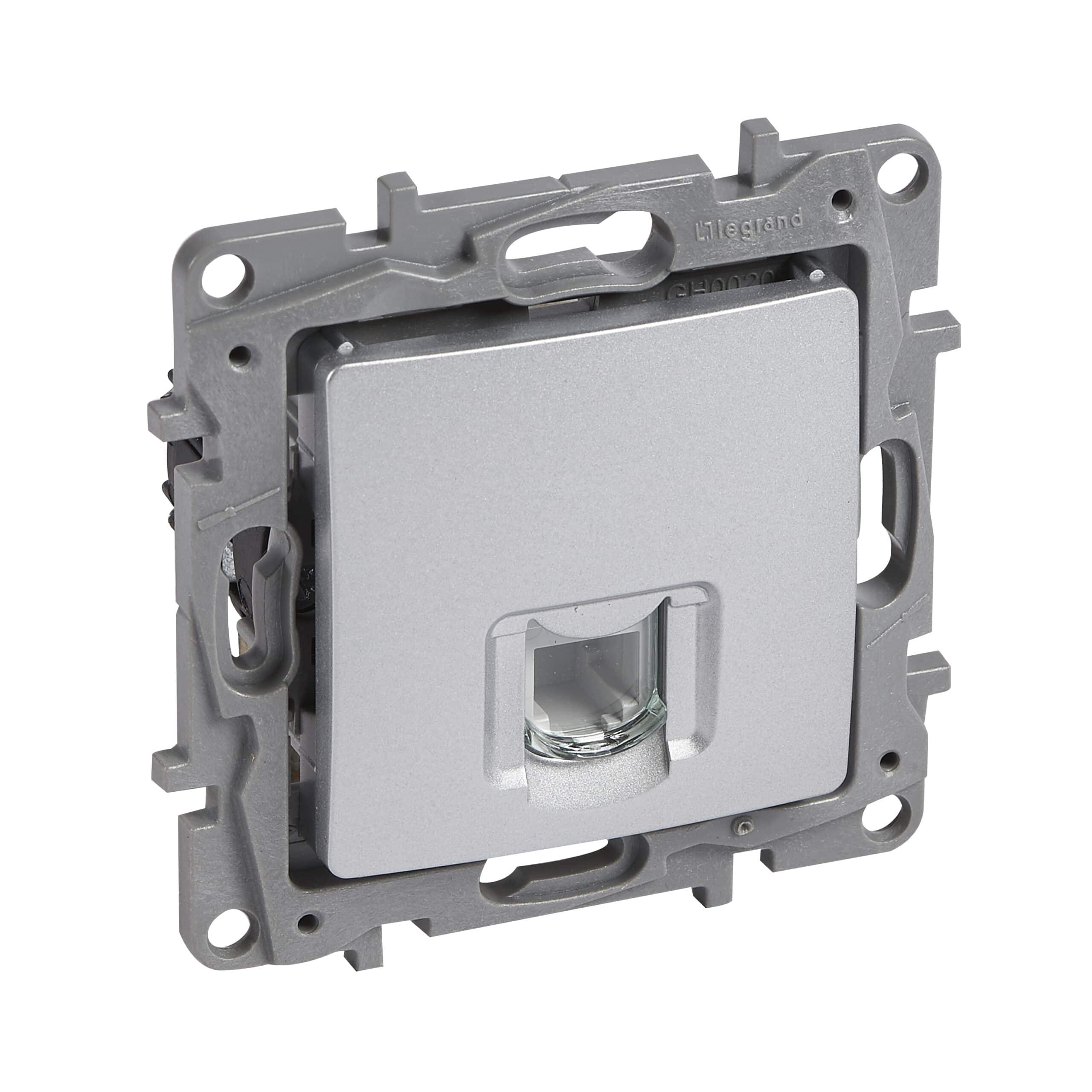 Legrand - Niloé DIY ctdoos RJ11 aluminium spankl. - 397118