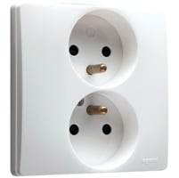 Legrand - Niloé Stopcontact 2x2P+A compact 16A wit met spankl. - 664541