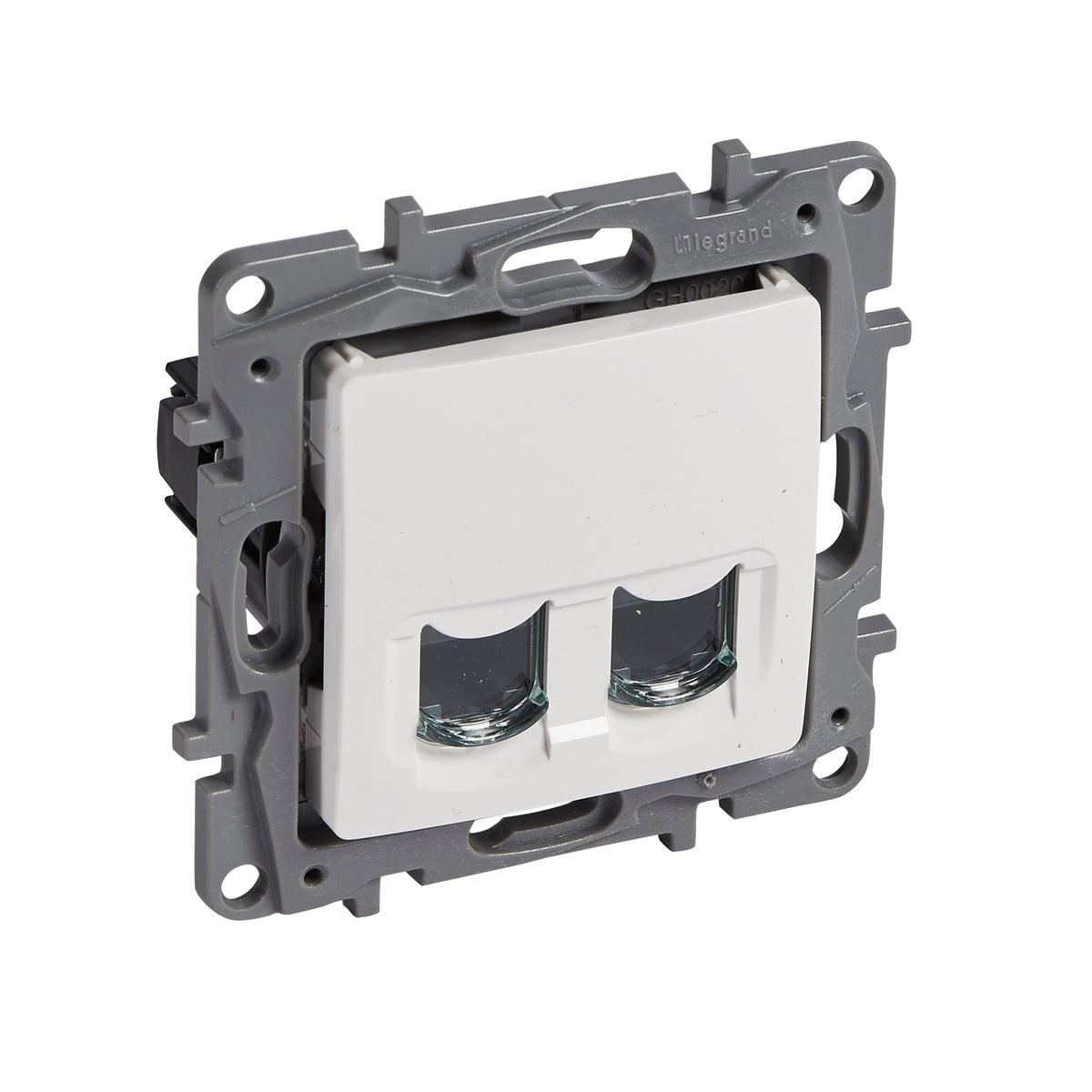 Legrand - Niloé dubb.RJ45 ctdoos cat. 6 UTP wit met spankl. - 664574