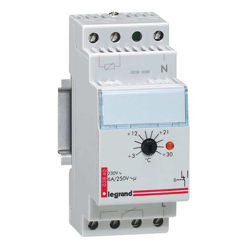 Legrand - Omgevingsthermostaat 6A - 250V - 3/30oC - 2 mod. - 003840