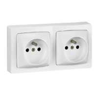 Legrand - Oteo Stopcontact 2x2P+A voorbekab. horizontaal volledig app. wit - 086078