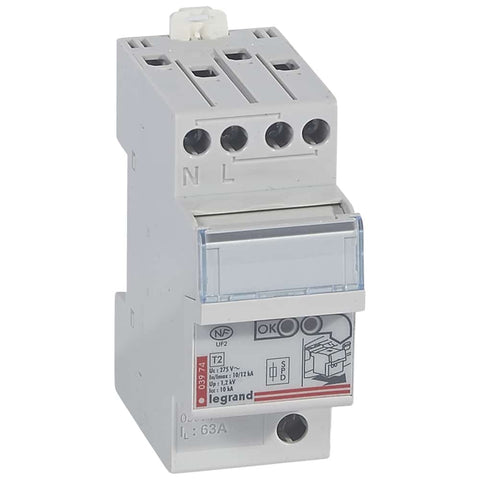 Legrand - Overspan. T2+T3 beveiligd 1P+N Icc 10 kA - 1.2 kV - 2 mod. - 003971