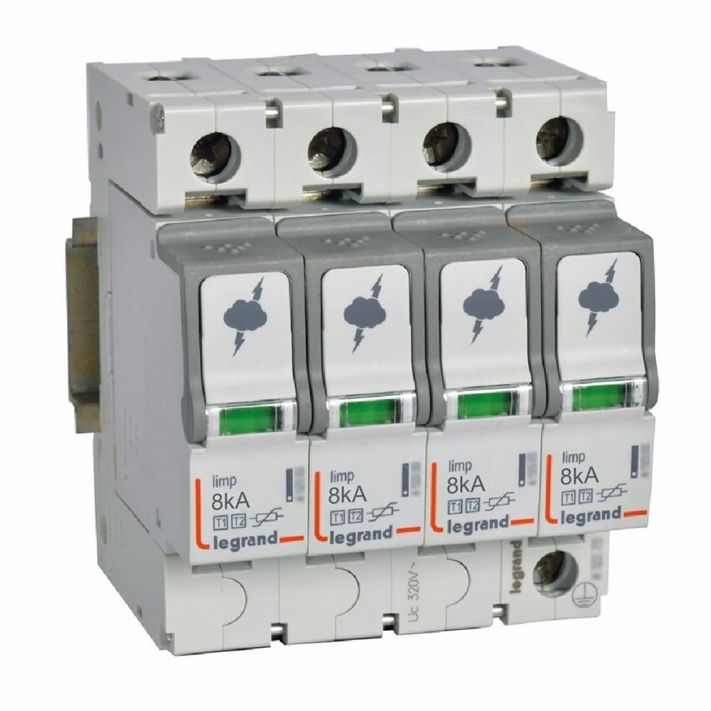 Legrand - Overspann. T1+T2 - 4P - 8kA 1.3kV - Uc 320V - 4 modules - 412253