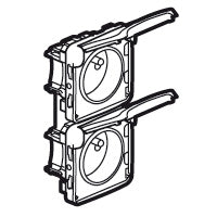 Legrand - PLEXO Stopcontact 2X2P+A VERT. 10/16A 250V SAMENSTELB. WIT - 069643