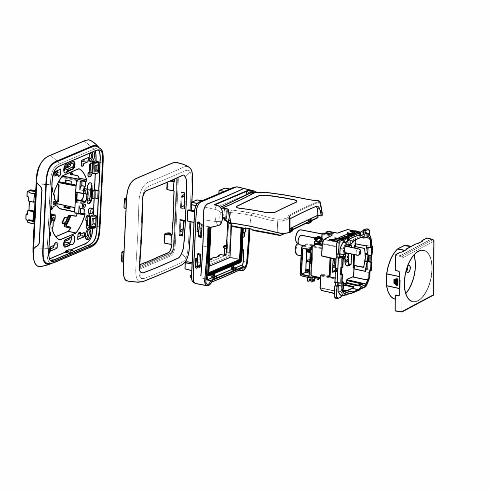 Legrand - Plexo contactdoos EV 2P+A voor laadunit EV Greenup prem. - 980950