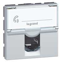 Legrand - RJ45 cat 6 UTP 2 mod alu LCS² Mosaic alu kleur - 079464