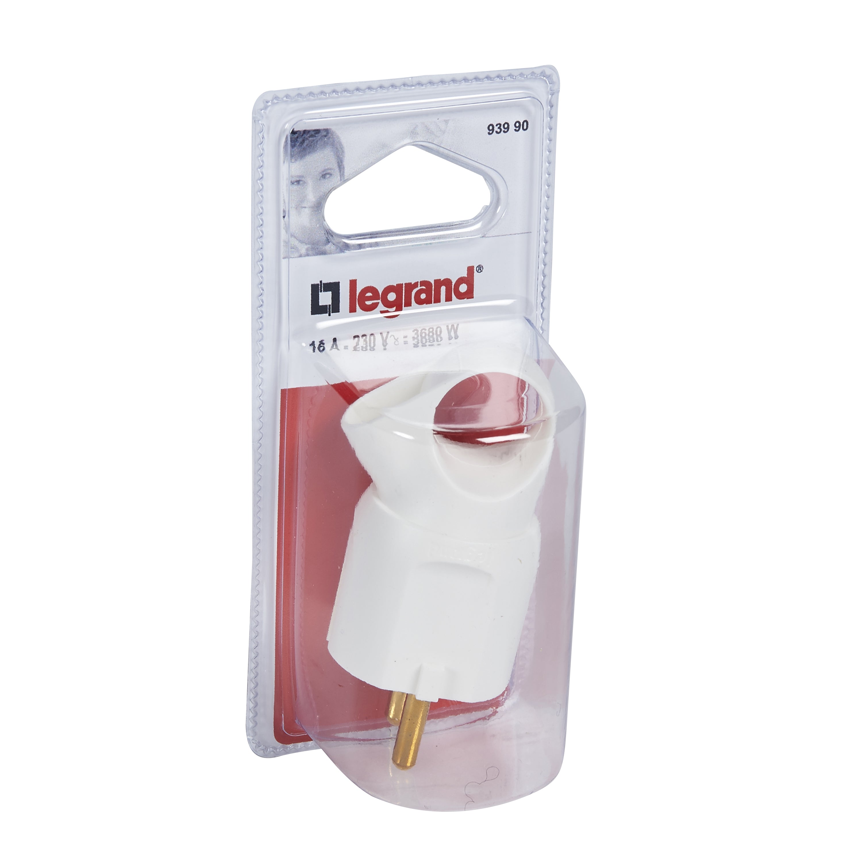 Legrand - Stekker 2 P+A schuko Witte ring - 093990