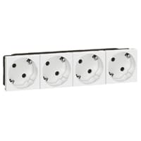 Legrand - Stopcontact 4x2P+T Schuko Mosaic multihouder - 077254