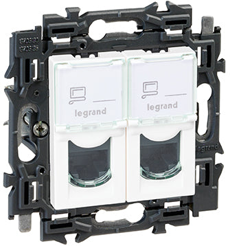 Legrand - Val ctdoos 2xRJ45 UTP cat6 volledig app. wit met spankl. - 741571