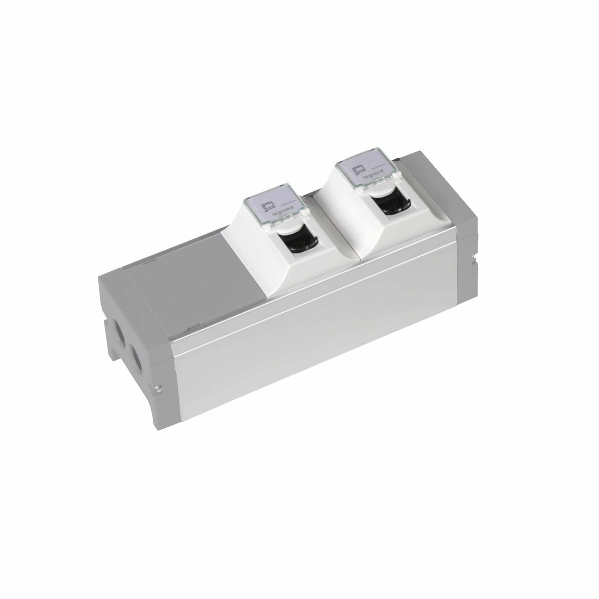 Legrand - Voedingsblok alu - 2 x RJ45 doorvoeren - te bekabelen - 073488