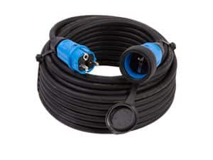 Luxya Cabling - Verlengsnoer Neopreen Pro Line - 20 meter - 3G2,5 mm² - IP44 - Penaarde - Blauwe stekkers - V-15-25-20-BL
