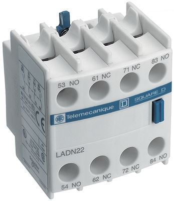 SCHNEIDER - HULPCONTACTBLOK FRONTAAL 4 NOVOOR CONTACTOREN TESYS MODEL - LADN40