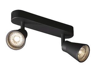 SLV LIGHTING - AVO CW Double, indoor wand- en plafondopbouwlamp, QPAR51, zwart, max. 50W - 1000889