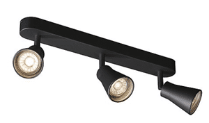 SLV LIGHTING - AVO CW Triple, indoor wand- en plafondopbouwlamp, QPAR51, zwart, max. 50W - 1000892