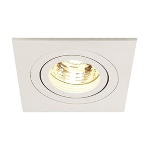 SLV LIGHTING - NEW TRIA 1, inbouwarmatuur, met één lichtbron, QPAR51, rechthoekig, wit, max. 50 W, incl. spiraalvee - 113511