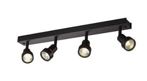 SLV LIGHTING - PURI CW, indoor wand- en plafondopbouwlamp, quad, QPAR51, zwart, 4x50W - 1002029