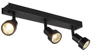 SLV LIGHTING - Puri 3, wand/plafondlamp, GU10 3x50W 230V, zwart - 147380