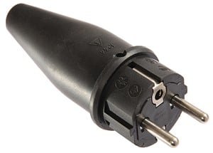 Schwabe - Stekker volrubber uitvoering zwart 10/16A 230V - 860411
