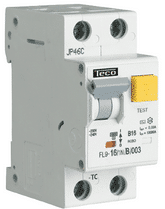 TECO - Differentieelautomaat 1P+N 16A 10mA 10kA Courbe C - FL9161NC001A