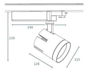 TECO - Spot voor 3F rail 50W 3000K wit - TLZ050W036HW