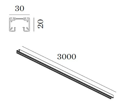 Wever & Ducré - 1-Fase Track Profiel 3M Zwart - 90014009