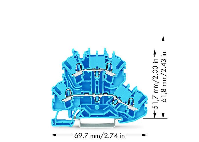 wago - 2-etageklem Rijg-/rijgklem N/N, blauw - 2002-2204